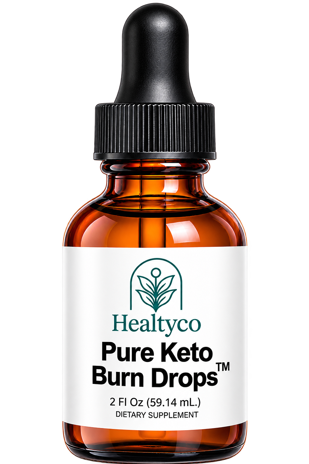 Pure Keto Burn Drops amber dropper bottle with front label